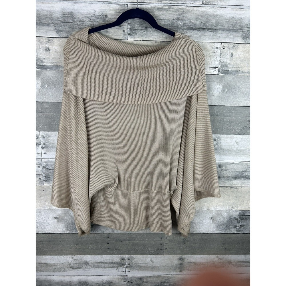 Ashley Stewart 1X Beige Long Sleeve Sweater